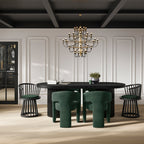 LINA FOREST GREEN / BLACK DINING CHAIR