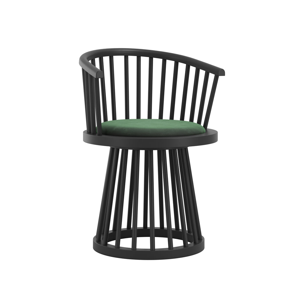 LINA FOREST GREEN / BLACK DINING CHAIR