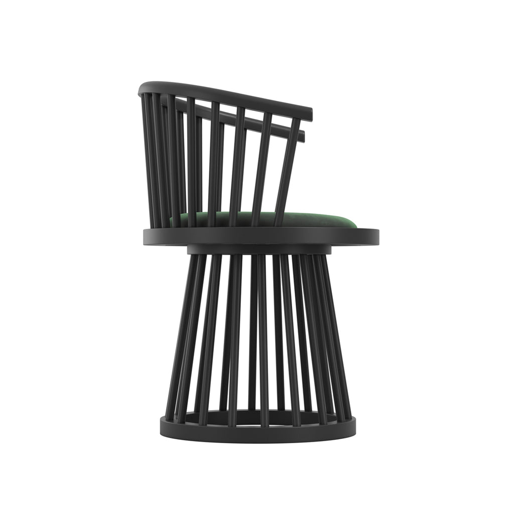 LINA FOREST GREEN / BLACK DINING CHAIR