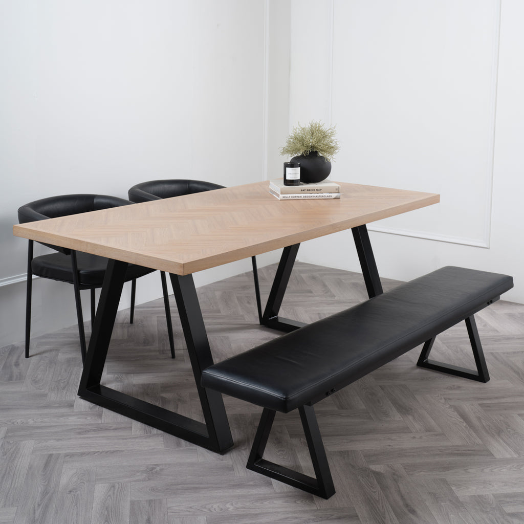 HYDE NATURAL / BLACK DINING TABLE