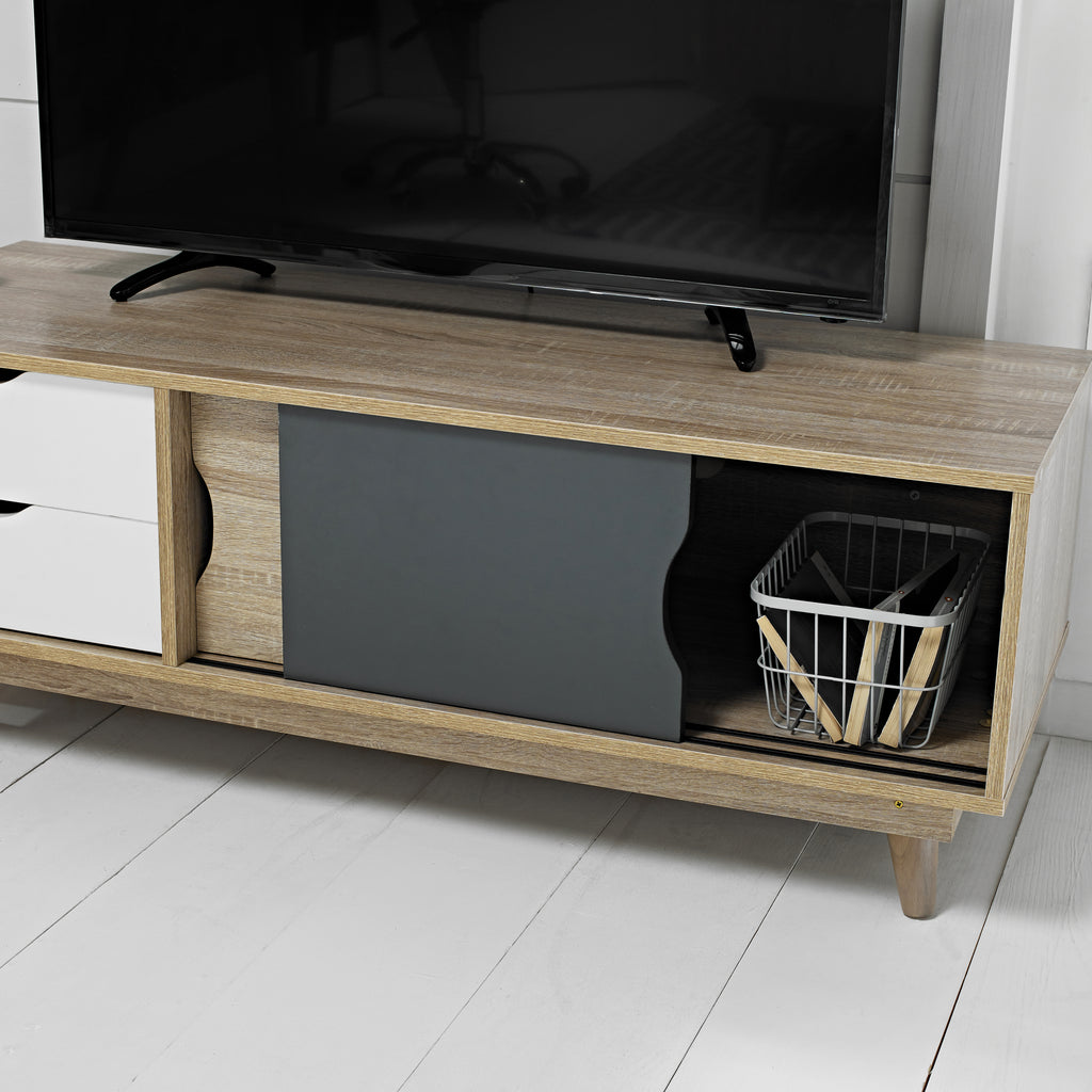 Scandi Oak TV Unit Grey