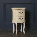 Aged Ivory Oval Side Table