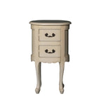 Aged Ivory Oval Side Table