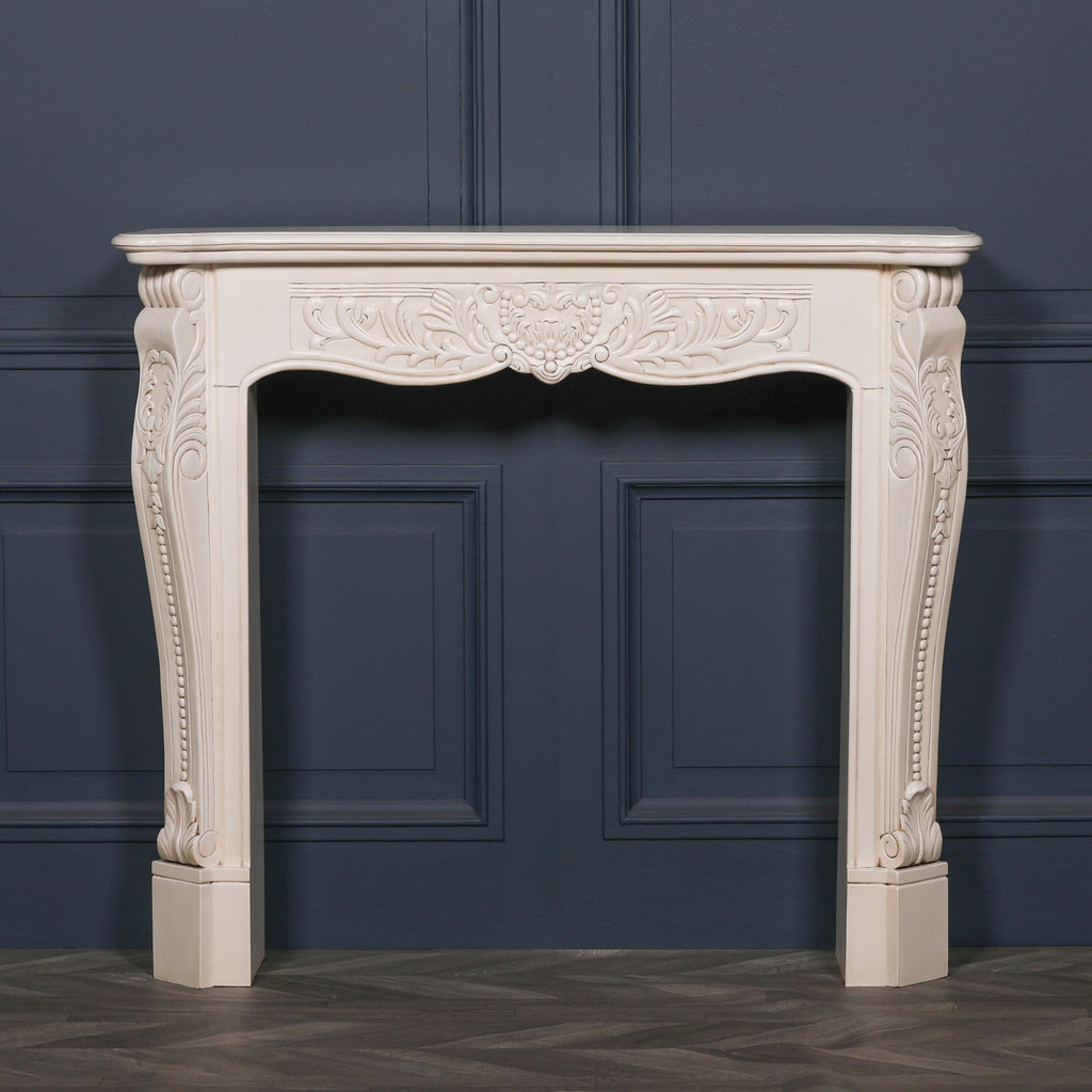 Ivory Aged Carved Fire Surround