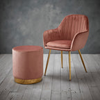 Lara Pouffe Vintage Pink Velvet
