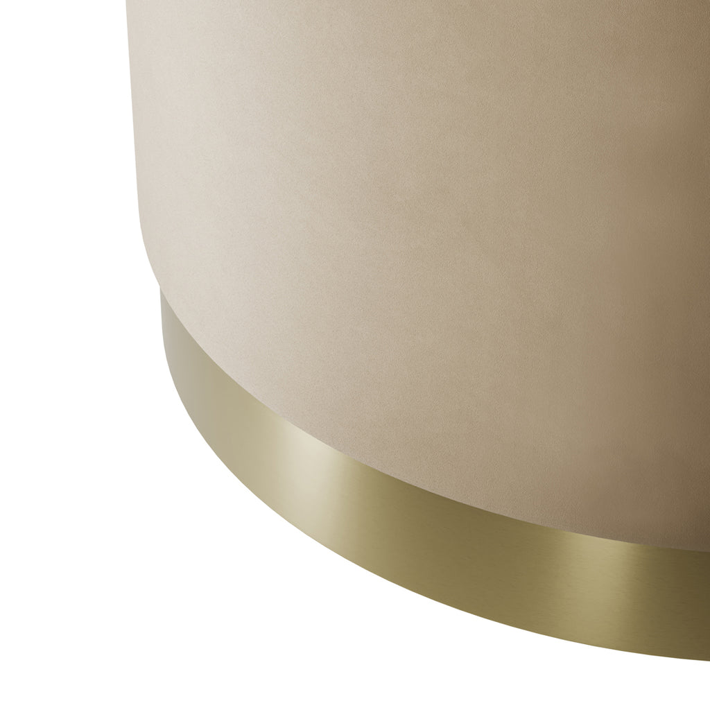 LARA POUFFE BEIGE VELVET / BRUSHED GOLD LARGE