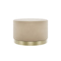 LARA POUFFE BEIGE VELVET / BRUSHED GOLD LARGE