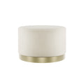 LARA POUFFE CREAM VELVET / BRUSHED GOLD LARGE