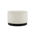 LARA POUFFE IVORY BOUCLE / MATTE BLACK LARGE