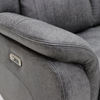 Leon Grey Tech Fabric Armchair Electric Reclining Sofa USB/C Charging Ports