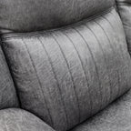 Leon Grey Tech Fabric 3 Seater Electric Reclining Sofa With Fold Down Cup Holders & USB/C Charging Ports
