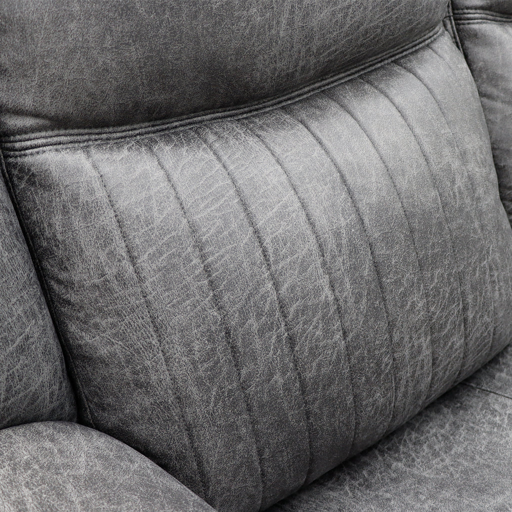 Leon Grey Tech Fabric Armchair Electric Reclining Sofa USB/C Charging Ports