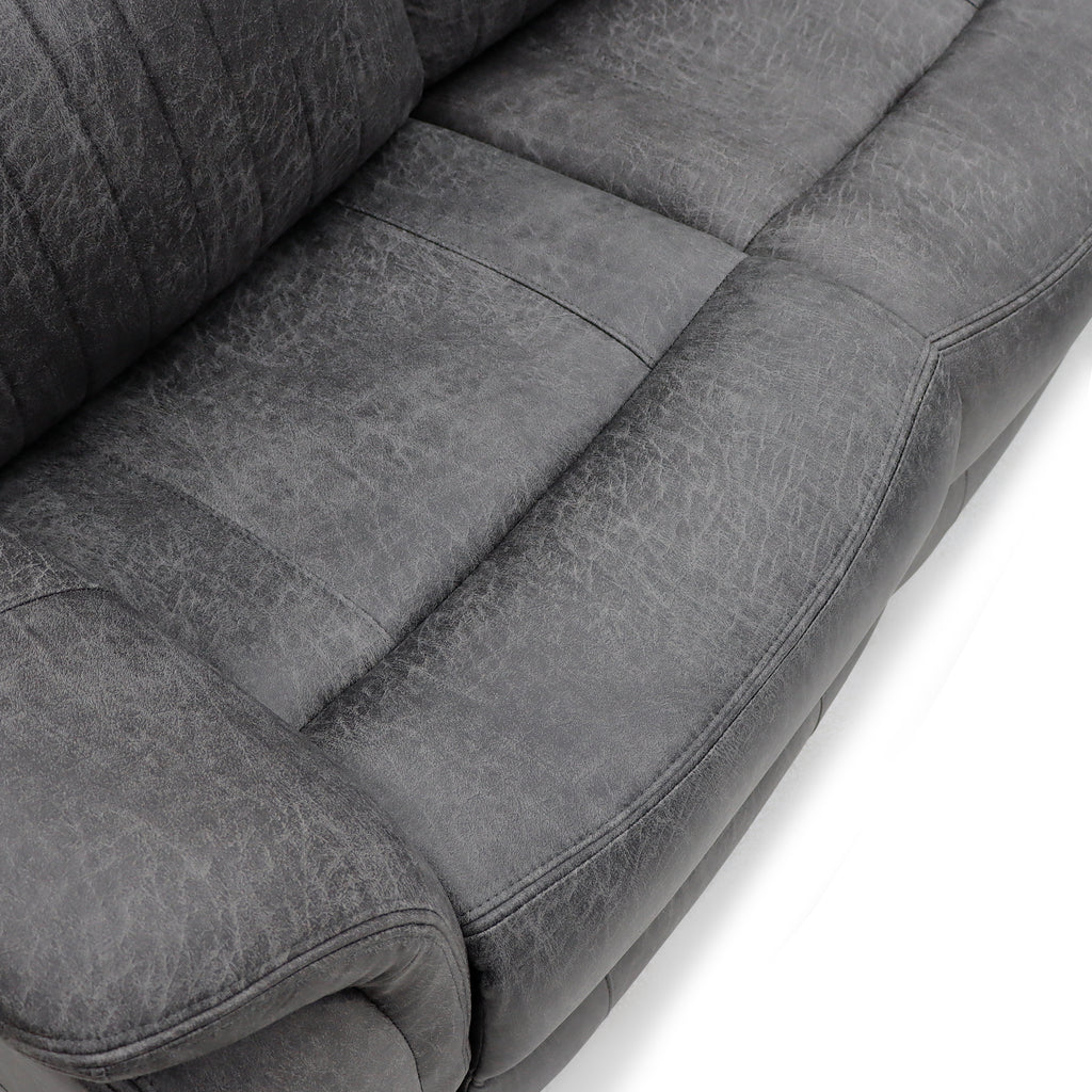 Leon Grey Tech Fabric 2 Seater Electric Reclining Sofa USB/C Charging Ports