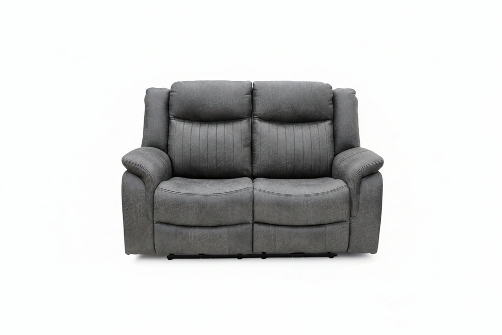 Leon Grey Tech Fabric 2 Seater Electric Reclining Sofa USB/C Charging Ports