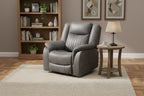 Leon Grey Tech Fabric Armchair Electric Reclining Sofa USB/C Charging Ports