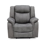 Leon Grey Tech Fabric Armchair Electric Reclining Sofa USB/C Charging Ports