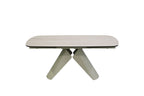 Leoni Extending Dining Table Champagne & Travertine