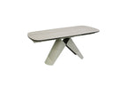 Leoni Extending Dining Table Champagne & Travertine