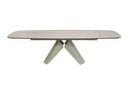 Leoni Extending Dining Table Champagne & Travertine