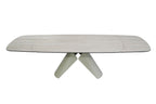 Leoni Extending Dining Table Champagne & Travertine