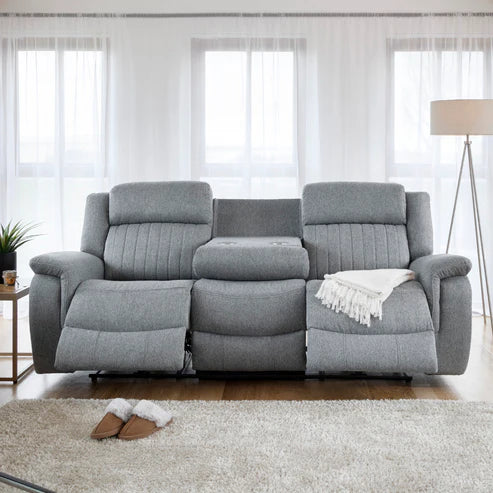 Linden Recliner Sofa Grey 3 Seater