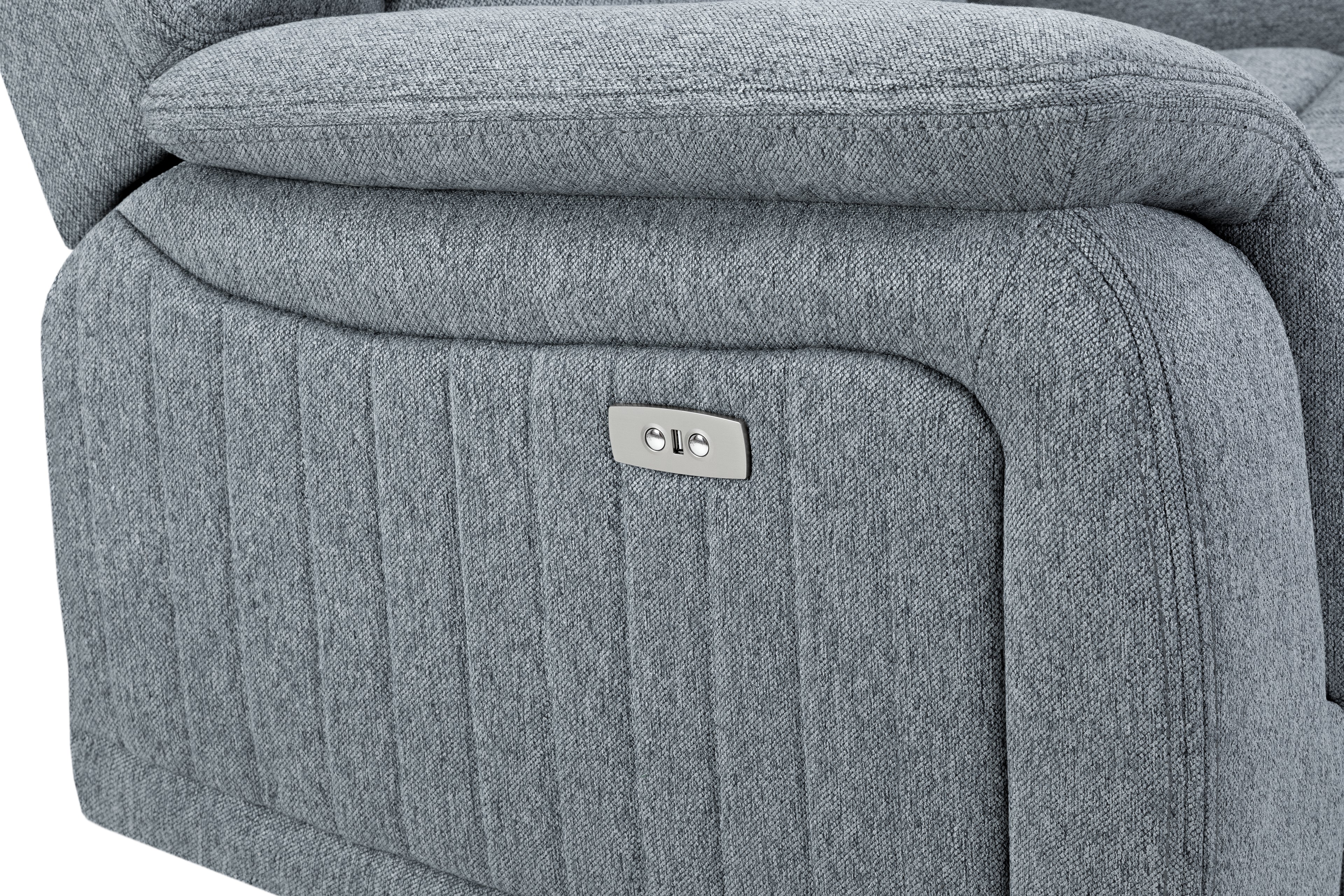 Linden Recliner Sofa Grey Large Corner