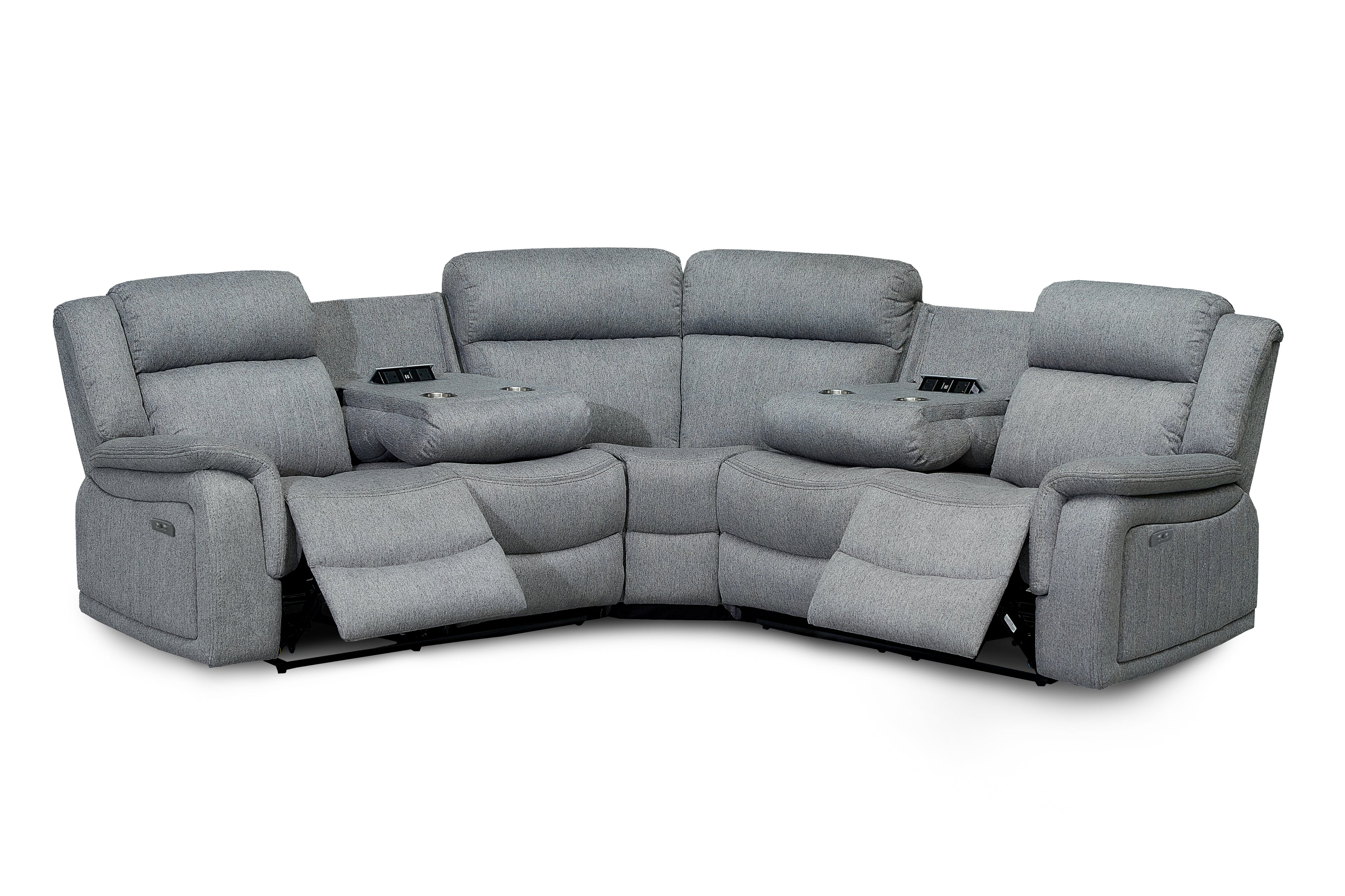 Linden Recliner Sofa Grey Large Corner