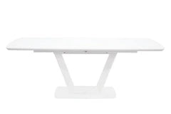 Logato Samll Extending Dining Table Matt White & Glass