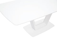 Logato Samll Extending Dining Table Matt White & Glass