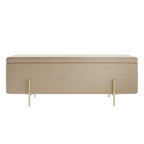 LOLA STORAGE OTTOMAN BEIGE VELET / BRUSHED GOLD