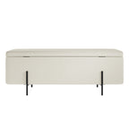 LOLA STORAGE OTTOMAN IVORY BOUCLE / MATTE BLACK