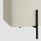 LOLA STORAGE OTTOMAN IVORY BOUCLE / MATTE BLACK