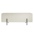 LOLA STORAGE OTTOMAN IVORY BOUCLE / MATTE BLACK