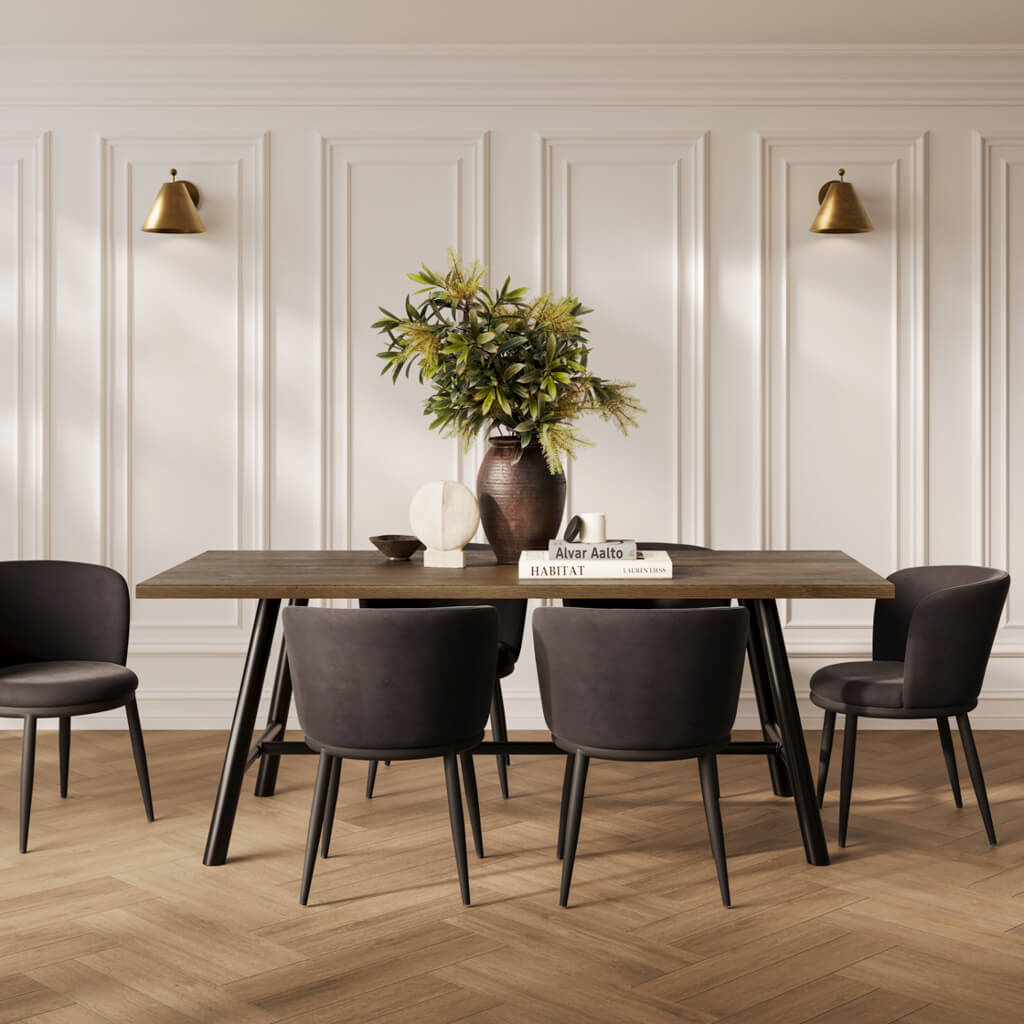 LOUIE COFFEE & BLACK DINING TABLE