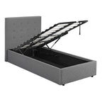 Lucca Plus 3.0ft Single Ottoman Bed Grey