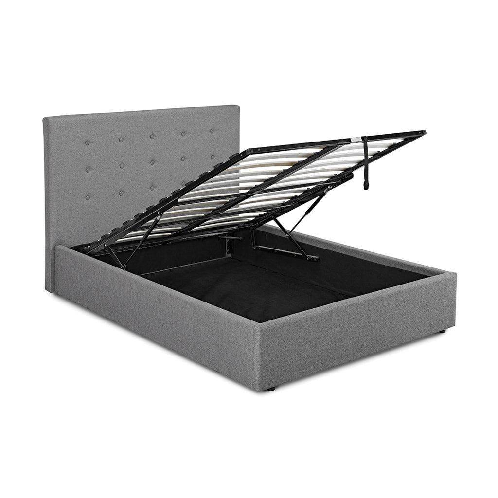 Lucca Plus 4.6ft Double Ottoman Bed Grey