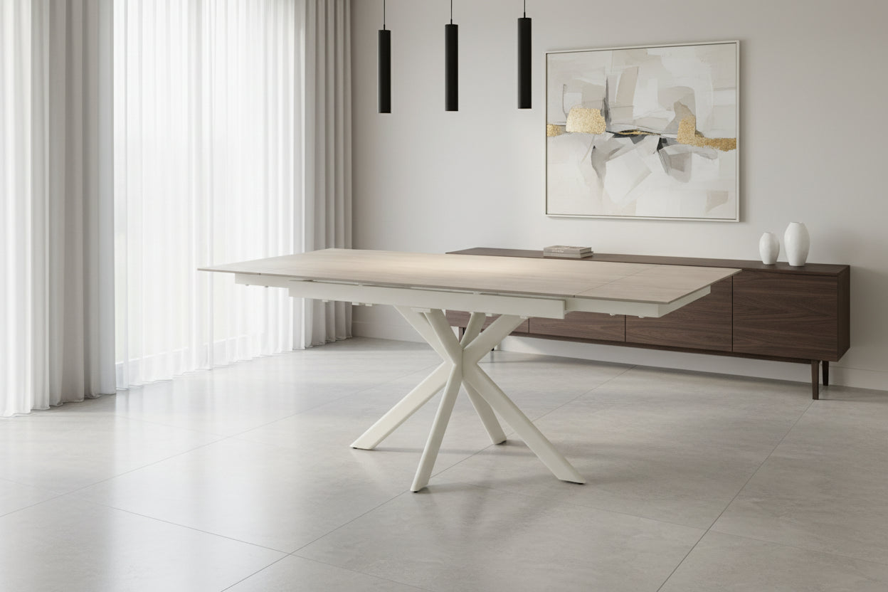 Lucia Extending Dining Table Sandy Beige