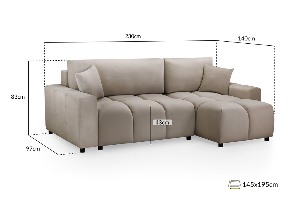 Luki Sofa Bed Mocha Universal Corner