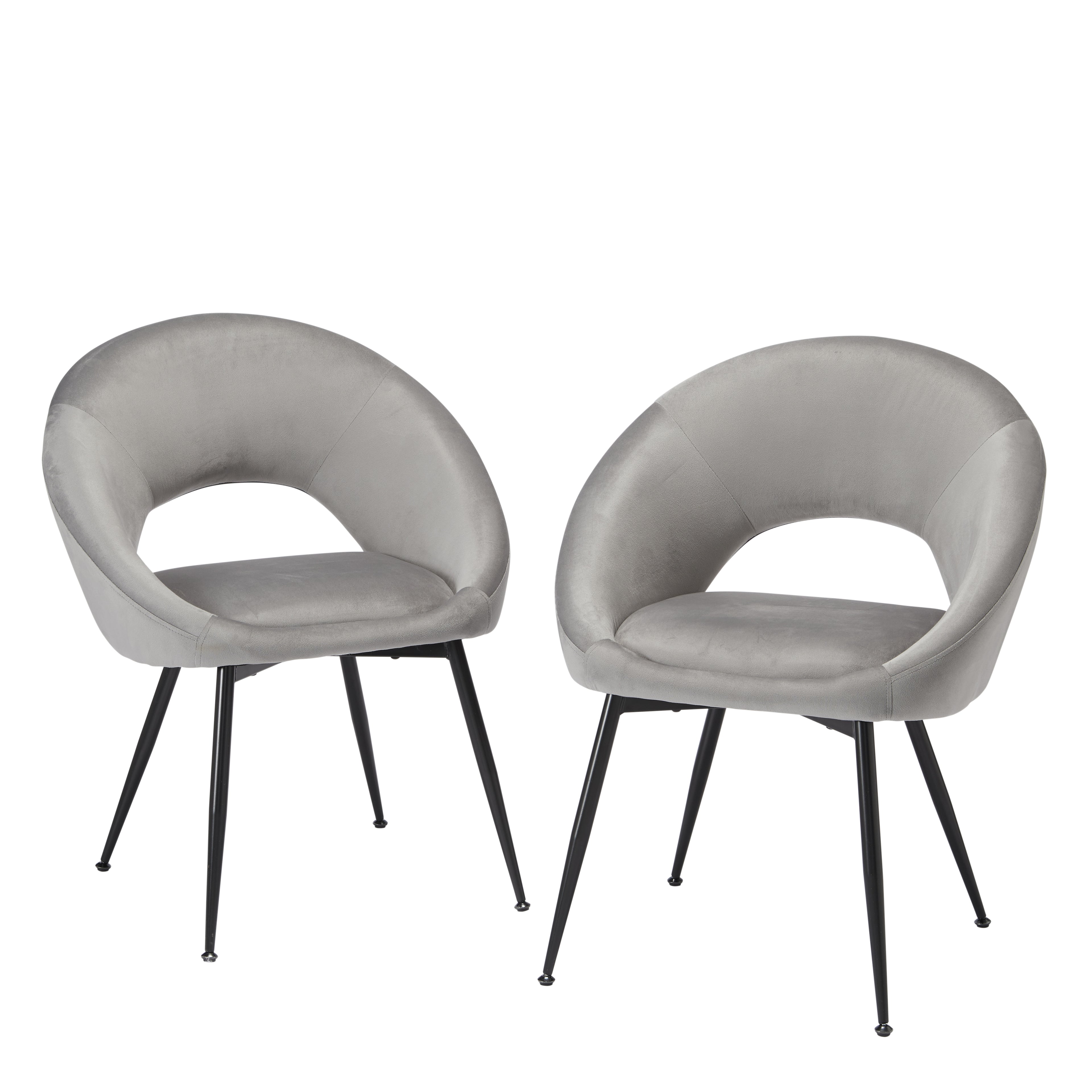 Lulu Dining Chair Grey (Pack of 2)
