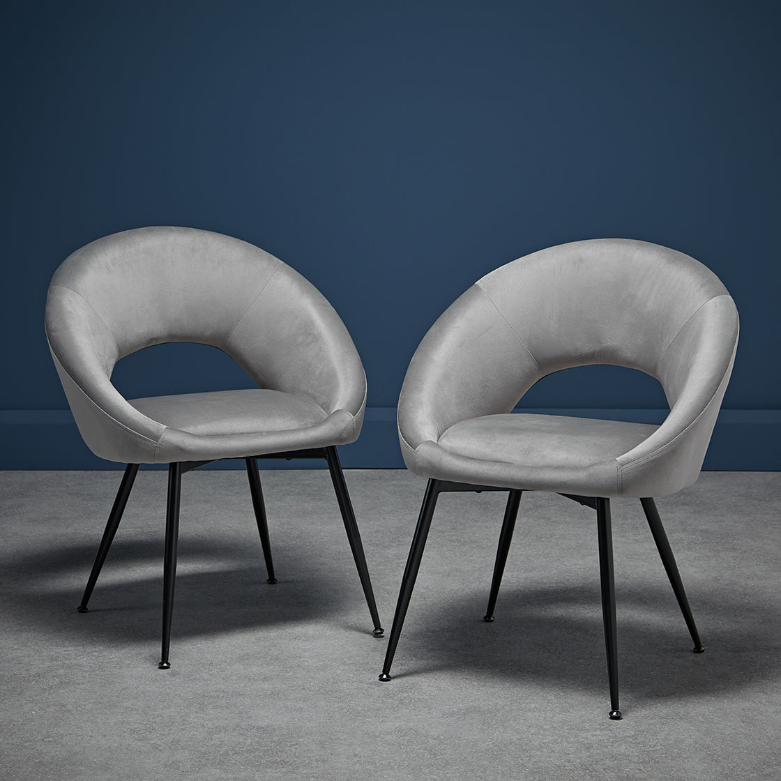 Lulu Dining Chair Grey (Pack of 2)