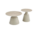 Luna Coffee & End Tables Matt Taupe & Travertine Set of 2
