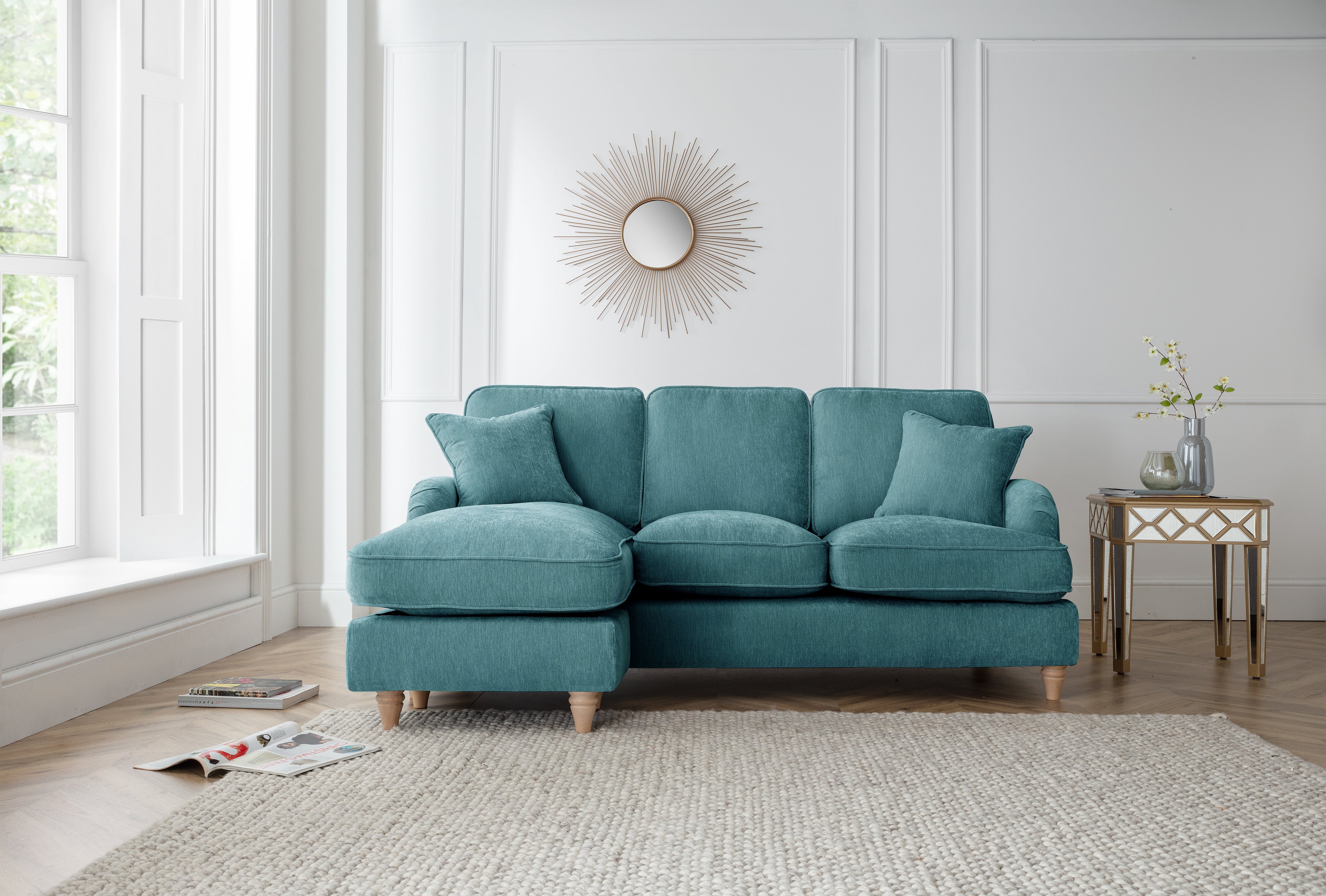 Left Hand Chaise Sofa Manhattan Emerald The Great Sofa Company | Piper | Vienna | Arthur | Emeline | Swift | Morris