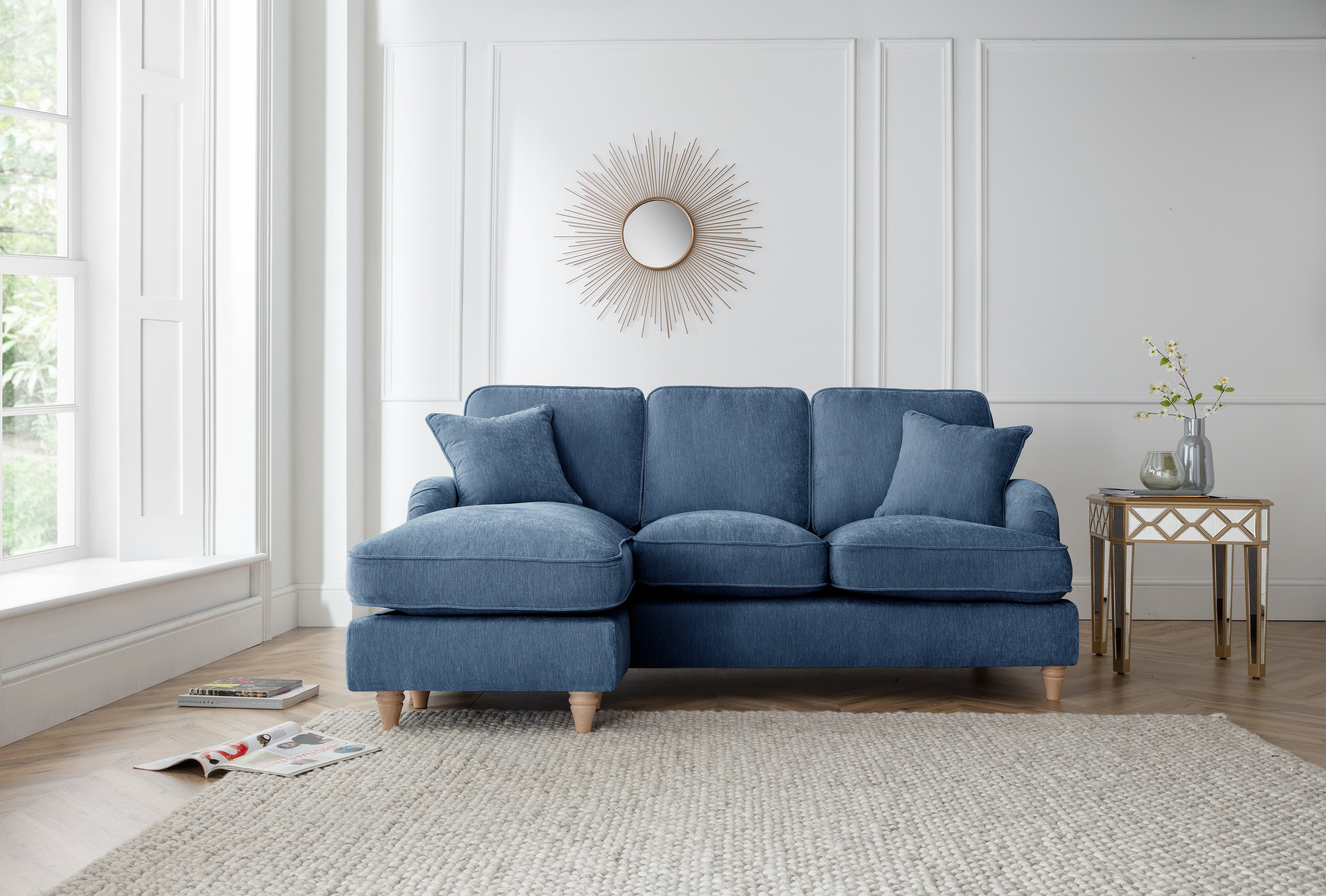 Left Hand Chaise Sofa Manhattan Navy The Great Sofa Company | Piper | Vienna | Arthur | Emeline | Swift | Morris