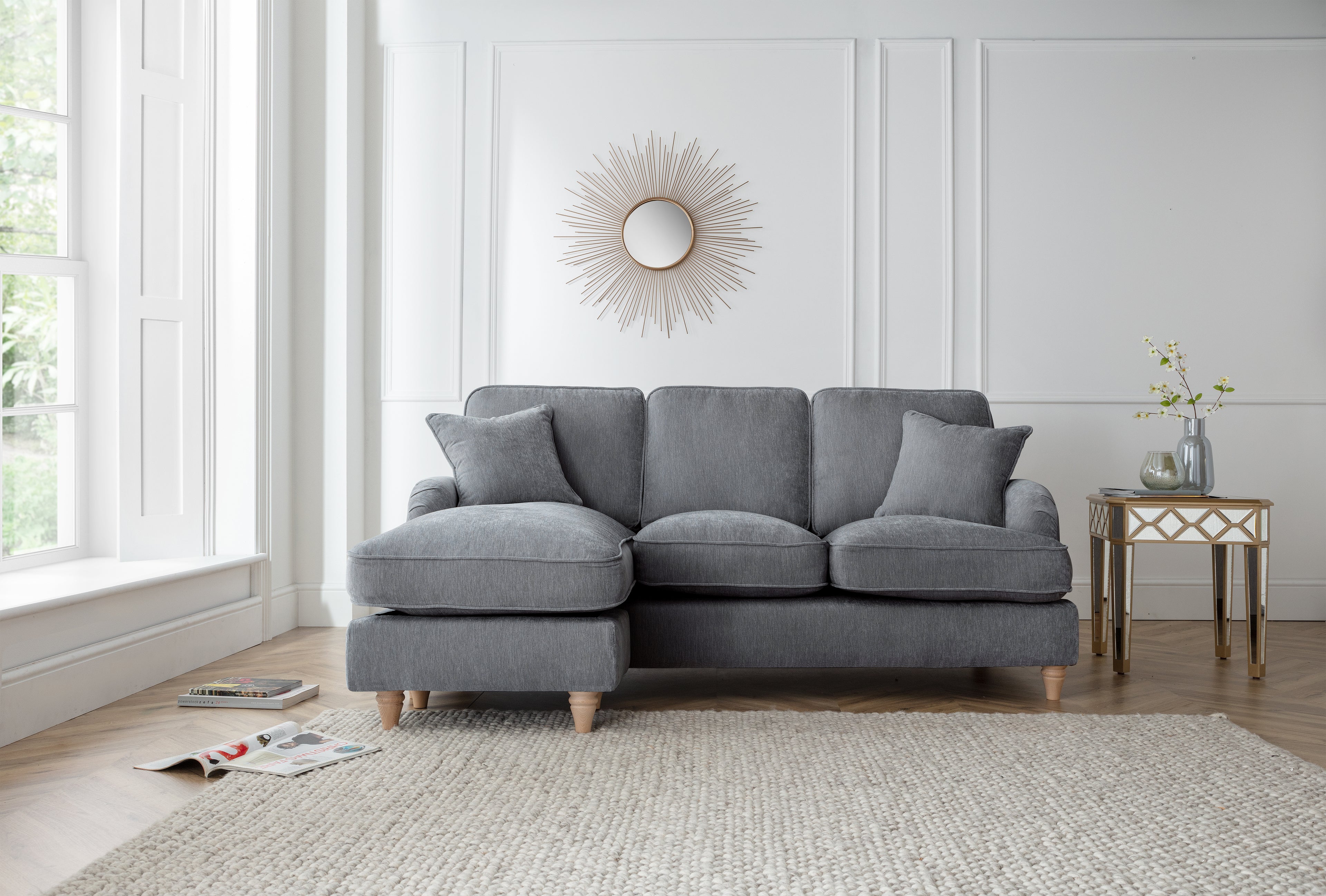 Left Hand Chaise Sofa Manhattan Charcoal The Great Sofa Company | Piper | Vienna | Arthur | Emeline | Swift | Morris