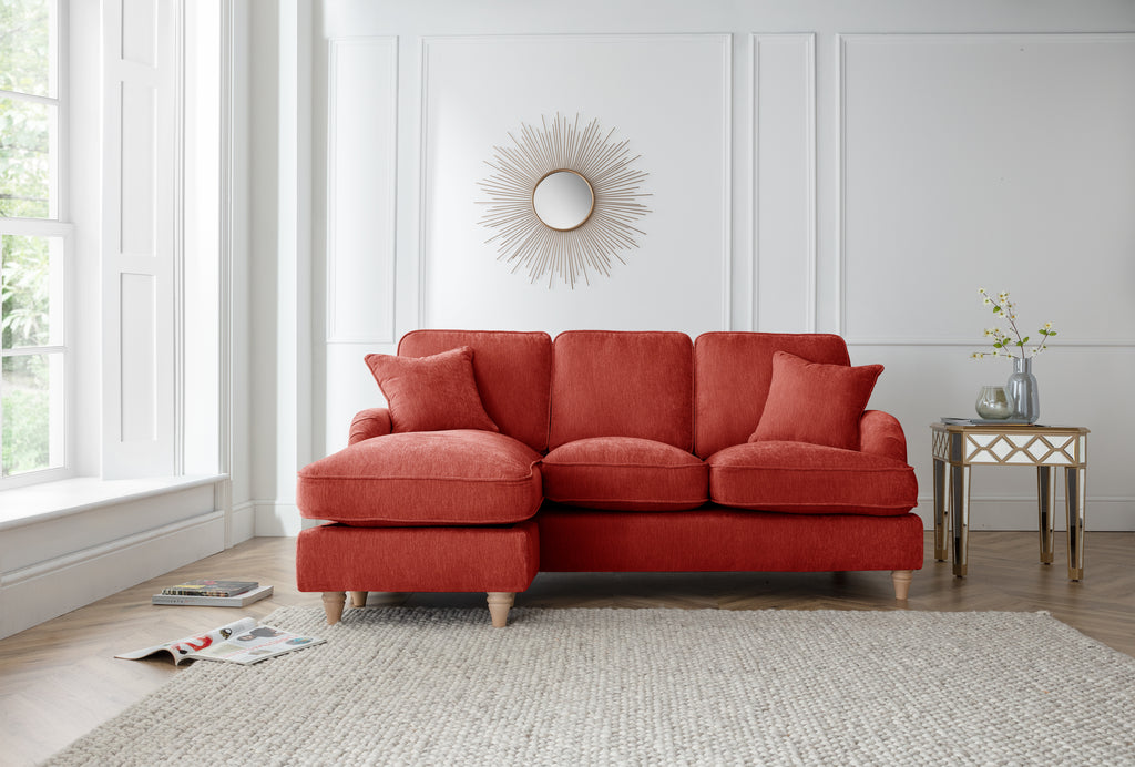 Left Hand Chaise Sofa Manhattan Apricot The Great Sofa Company | Piper | Vienna | Arthur | Emeline | Swift | Morris