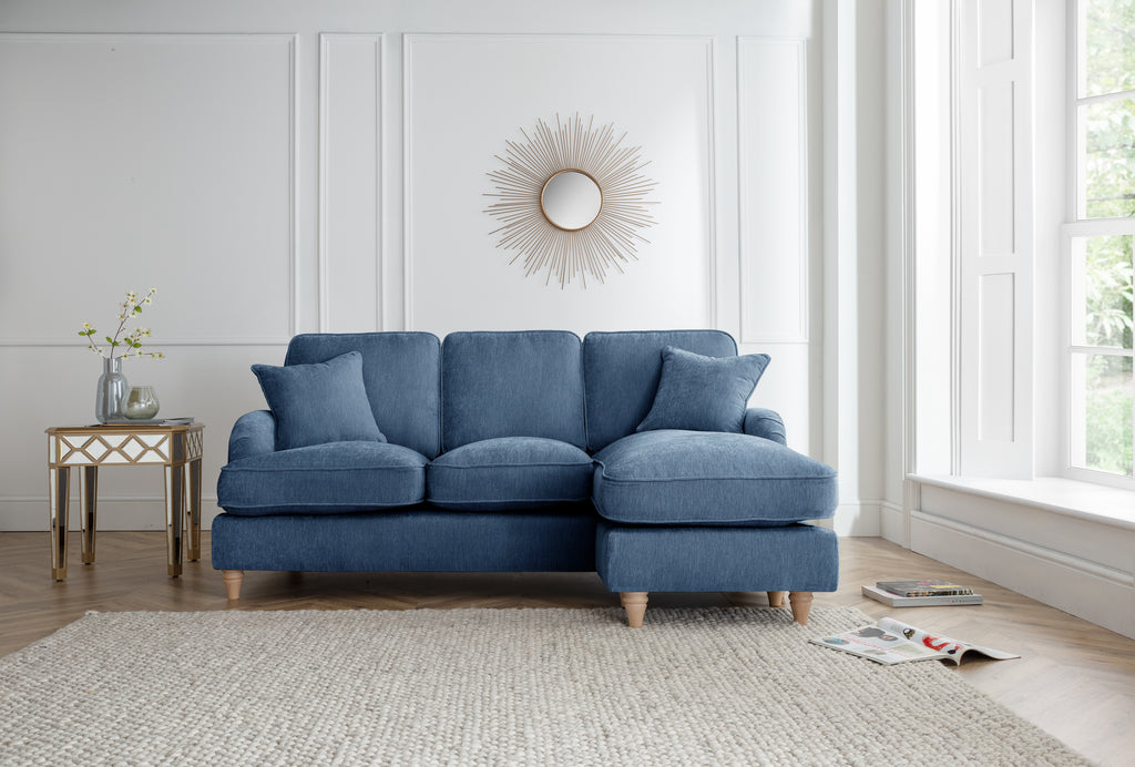 Right Hand Chaise Sofa Manhattan Navy The Great Sofa Company | Piper | Vienna | Arthur | Emeline | Swift | Morris