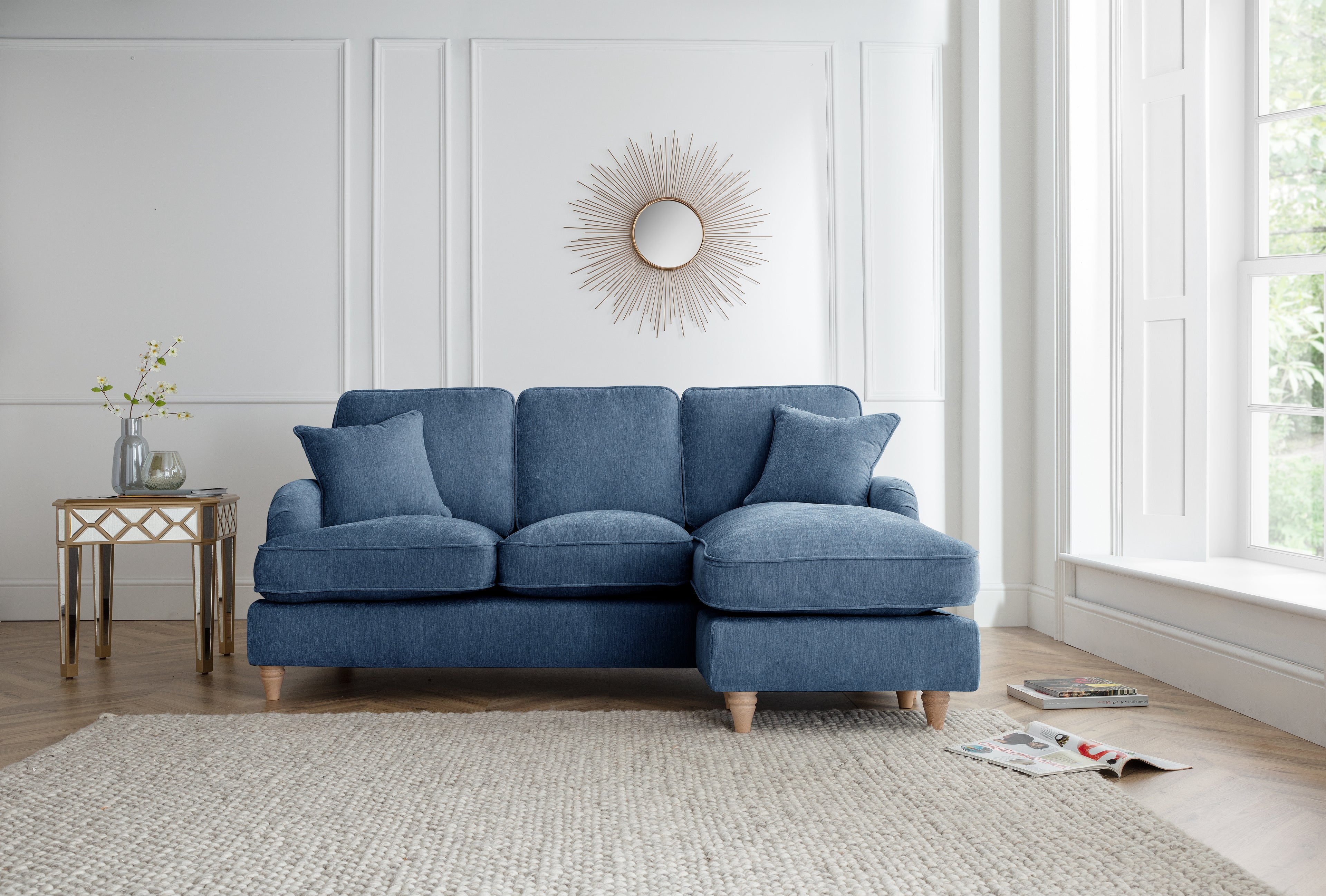 Right Hand Chaise Sofa Manhattan Navy The Great Sofa Company | Piper | Vienna | Arthur | Emeline | Swift | Morris
