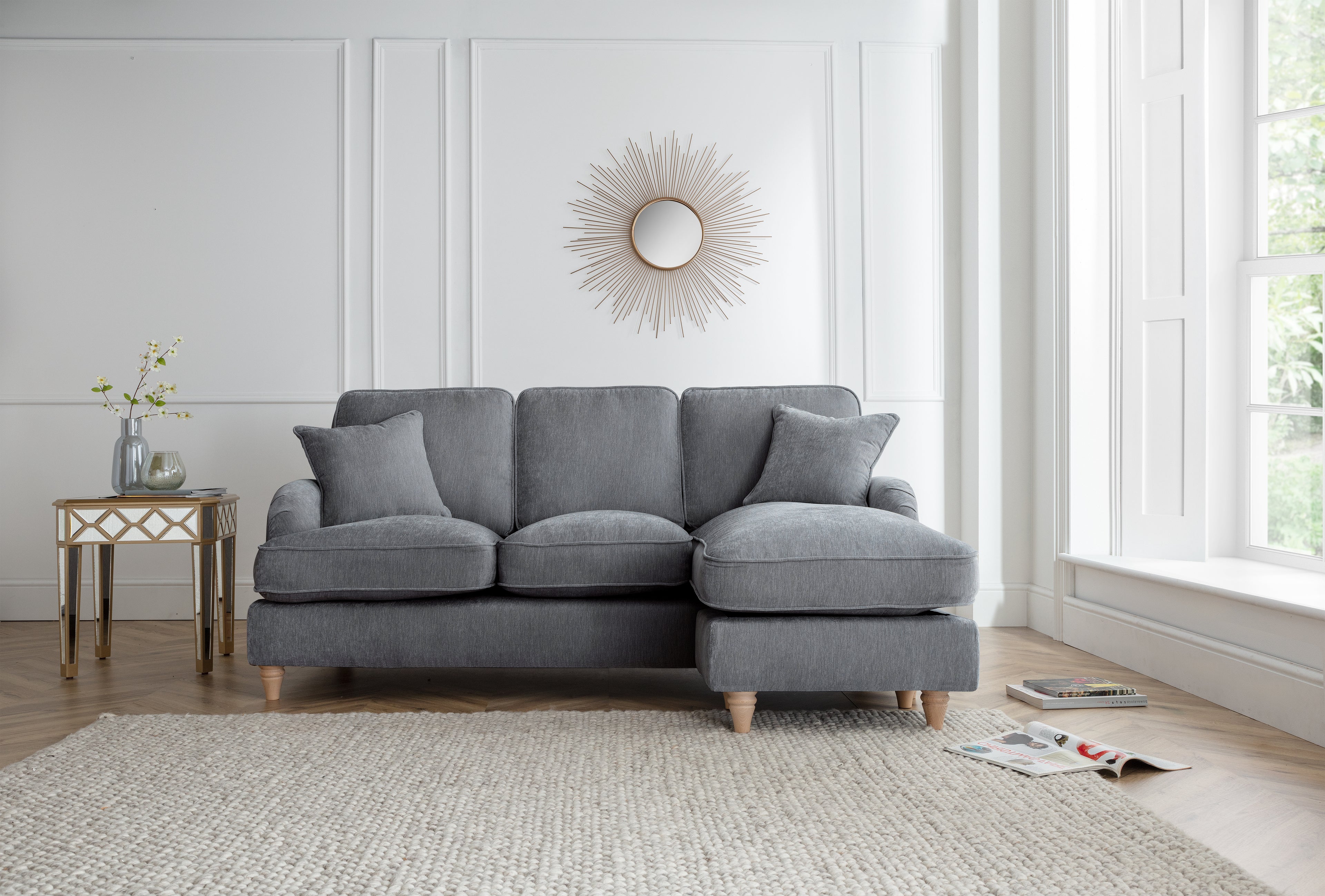Right Hand Chaise Sofa Manhattan Charcoal The Great Sofa Company | Piper | Vienna | Arthur | Emeline | Swift | Morris