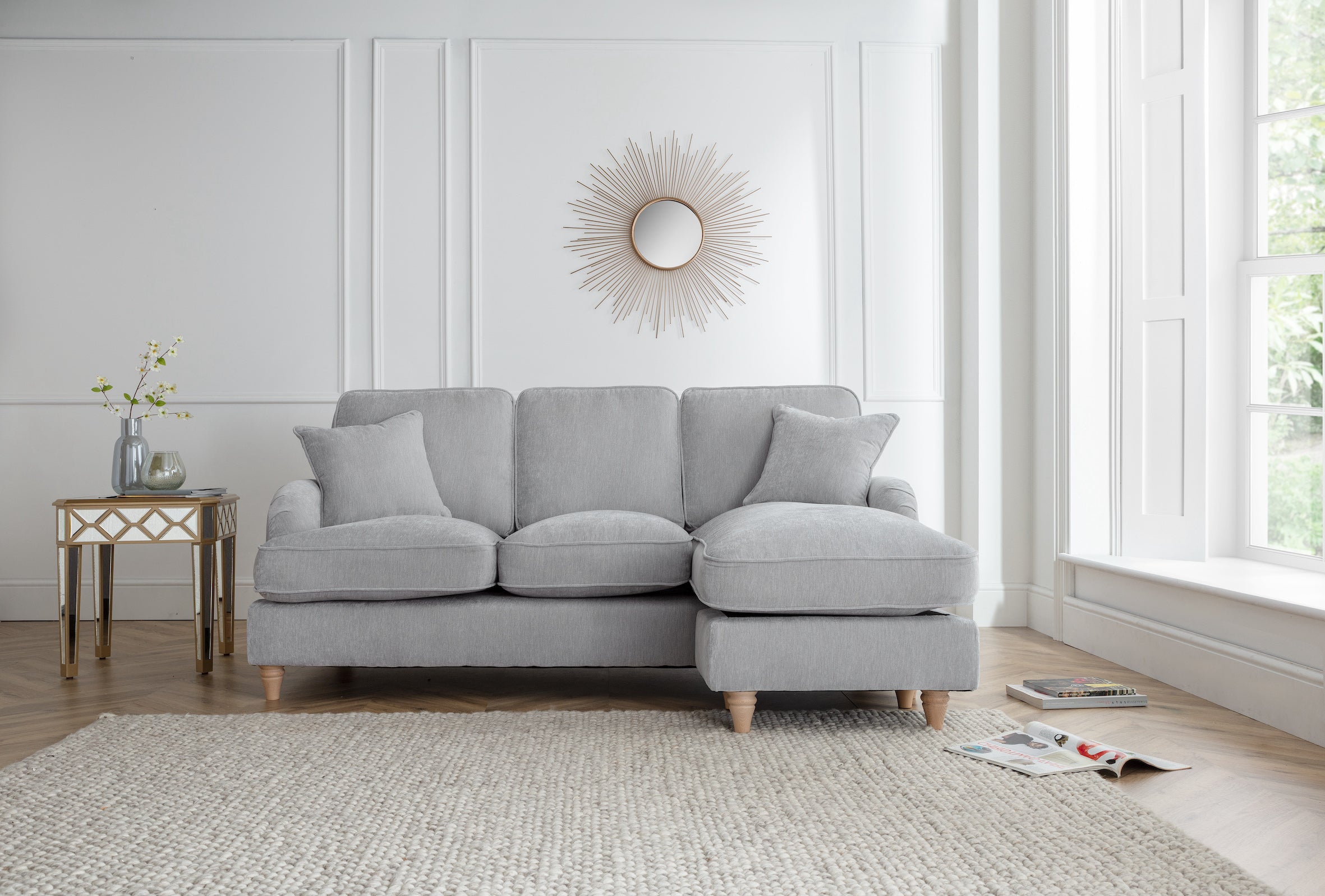 Right Hand Chaise Sofa Manhattan Ice The Great Sofa Company | Piper | Vienna | Arthur | Emeline | Swift | Morris