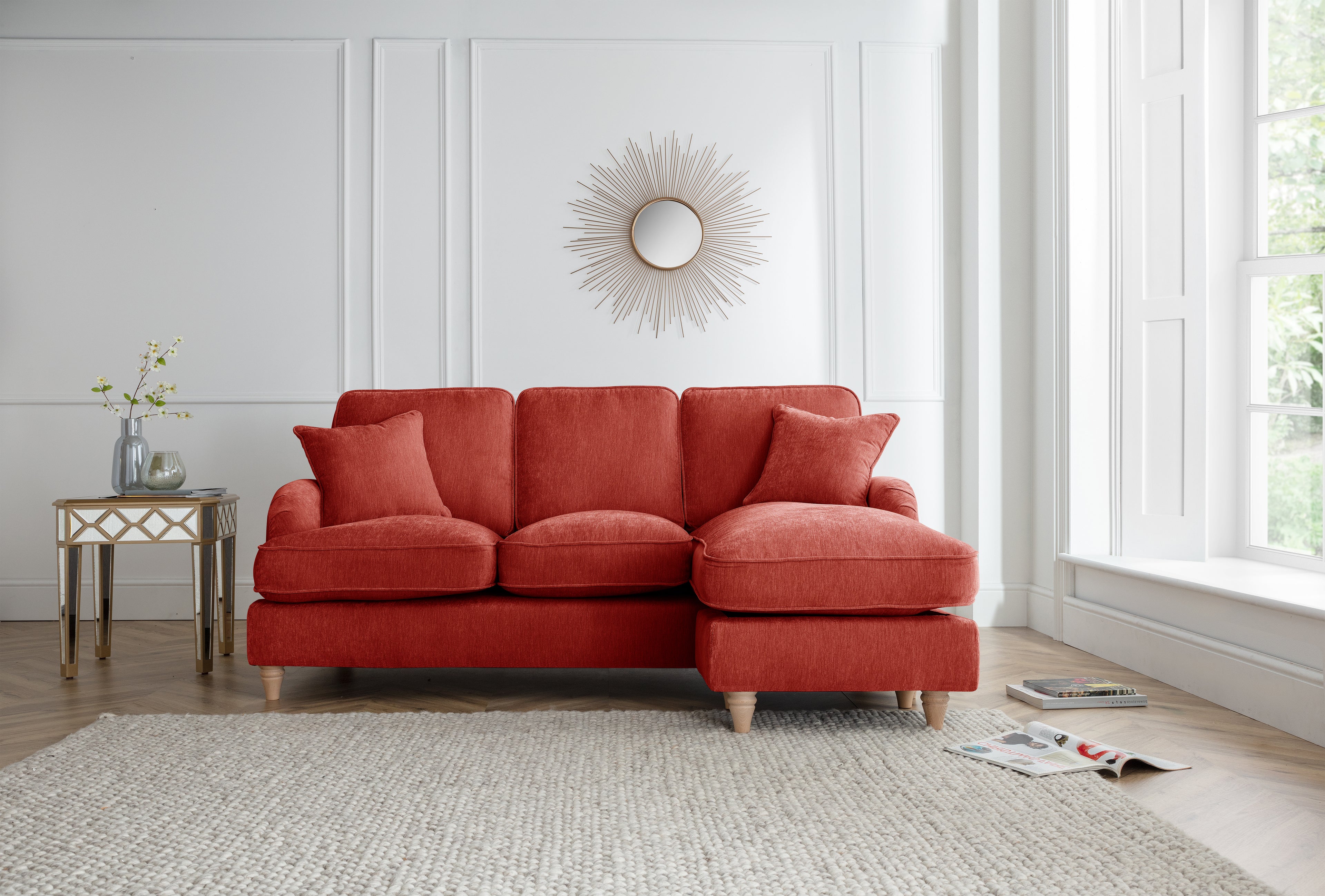 Right Hand Chaise Sofa Manhattan Apricot The Great Sofa Company | Piper | Vienna | Arthur | Emeline | Swift | Morris